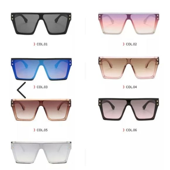 OVERSIZED FLAT TOP DESIGNER STYLE SUNGLASSES W CASE - Picture 10 of 13